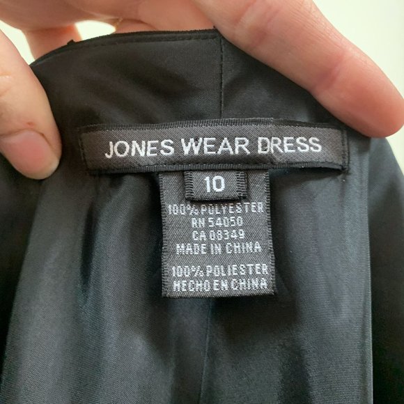 Jones Wear Dress vintage 90s black formal cocktail dress beaded neckline size 10 - Picture 6 of 7